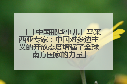 「中国那些事儿」马来西亚专家：中国对多边主义的开放态度增强了全球南方国家的力量