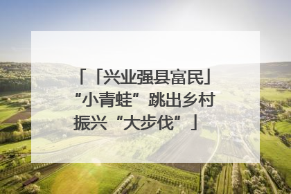「兴业强县富民」“小青蛙”跳出乡村振兴“大步伐”