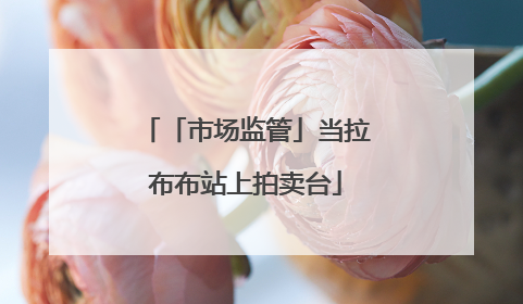 「市场监管」当拉布布站上拍卖台