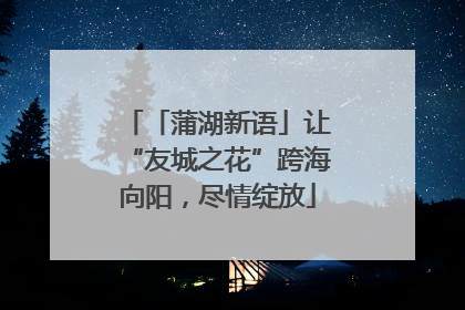 「蒲湖新语」让“友城之花”跨海向阳，尽情绽放