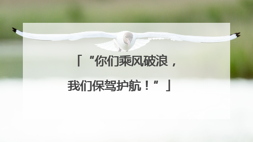 “你们乘风破浪，我们保驾护航！”