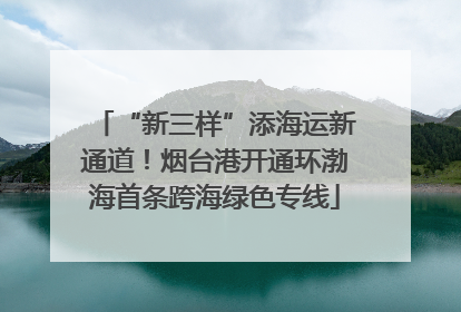 “新三样”添海运新通道！烟台港开通环渤海首条跨海绿色专线