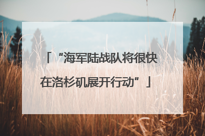 “海军陆战队将很快在洛杉矶展开行动”