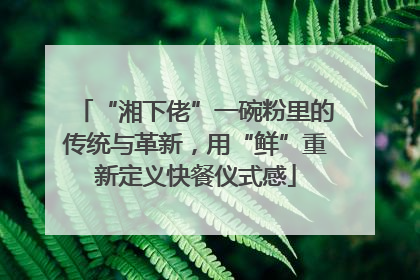 “湘下佬”一碗粉里的传统与革新，用“鲜”重新定义快餐仪式感