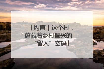 灼言｜这个村，蕴藏着乡村振兴的“留人”密码