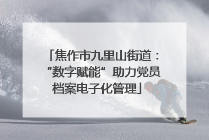 焦作市九里山街道：“数字赋能”助力党员档案电子化管理