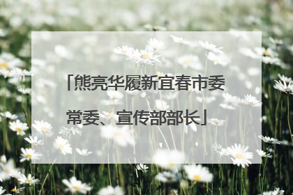 熊亮华履新宜春市委常委、宣传部部长