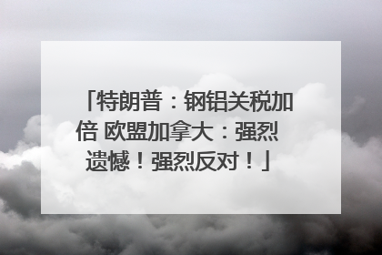 特朗普：钢铝关税加倍 欧盟加拿大：强烈遗憾！强烈反对！