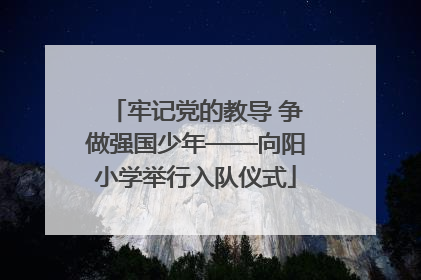 牢记党的教导 争做强国少年——向阳小学举行入队仪式