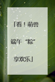 看！萌兽端午“粽”享欢乐
