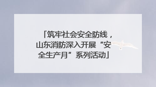 筑牢社会安全防线，山东消防深入开展“安全生产月”系列活动