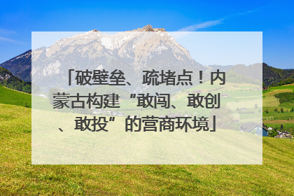 破壁垒、疏堵点！内蒙古构建“敢闯、敢创、敢投”的营商环境