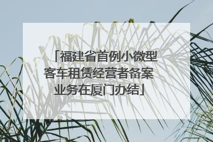 福建省首例小微型客车租赁经营者备案业务在厦门办结