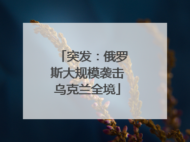 突发：俄罗斯大规模袭击乌克兰全境