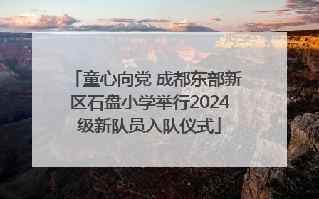 童心向党 成都东部新区石盘小学举行2024级新队员入队仪式