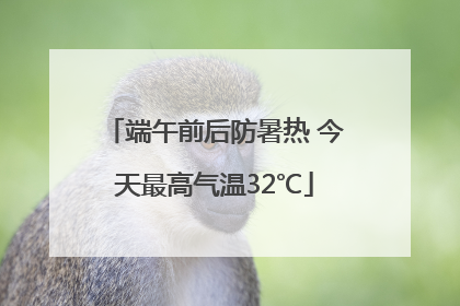 端午前后防暑热 今天最高气温32℃