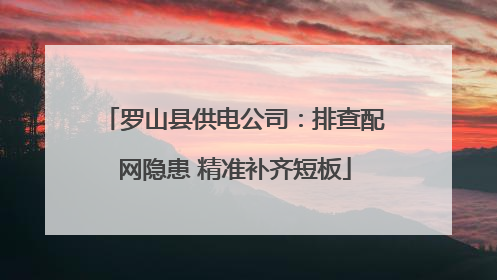 罗山县供电公司：排查配网隐患 精准补齐短板