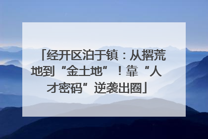 经开区泊于镇：从撂荒地到“金土地”！靠“人才密码”逆袭出圈