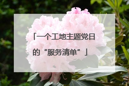 一个工地主题党日的“服务清单”