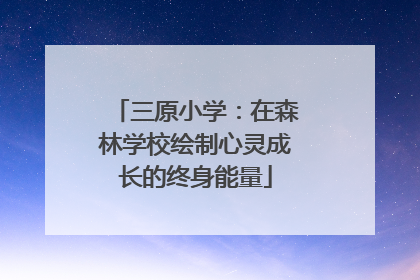 三原小学：在森林学校绘制心灵成长的终身能量