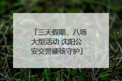 三天假期、八场大型活动 沈阳公安交警硬核守护
