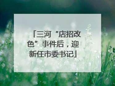 三河“店招改色”事件后，迎新任市委书记