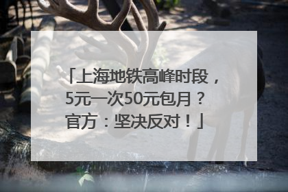 上海地铁高峰时段，5元一次50元包月？官方：坚决反对！