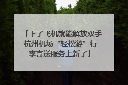 下了飞机就能解放双手 杭州机场“轻松游”行李寄送服务上新了