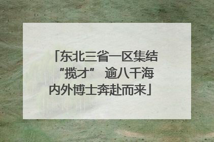 东北三省一区集结“揽才” 逾八千海内外博士奔赴而来