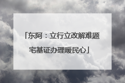 东阿：立行立改解难题 宅基证办理暖民心