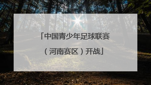 中国青少年足球联赛（河南赛区）开战