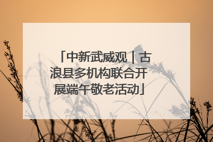 中新武威观｜古浪县多机构联合开展端午敬老活动