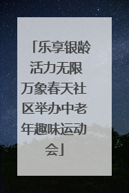 乐享银龄 活力无限万象春天社区举办中老年趣味运动会