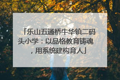 乐山五通桥牛华镇二码头小学：以品格教育铸魂，用系统建构育人