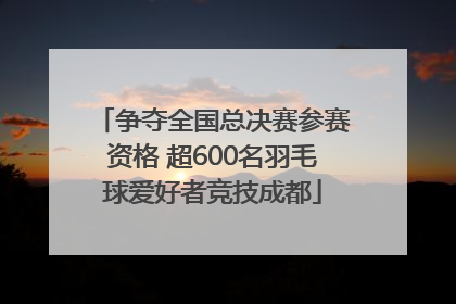 争夺全国总决赛参赛资格 超600名羽毛球爱好者竞技成都