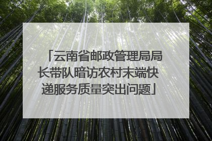 云南省邮政管理局局长带队暗访农村末端快递服务质量突出问题
