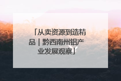 从卖资源到造精品｜黔西南州铝产业发展观察