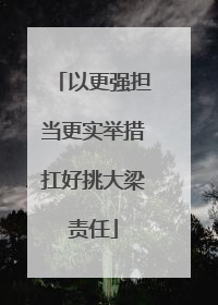 以更强担当更实举措扛好挑大梁责任