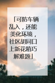 可防车辆乱入，还能美化环境，社区胡同口上新花箱巧解难题