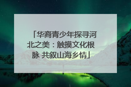 华裔青少年探寻河北之美：触摸文化根脉 共叙山海乡情