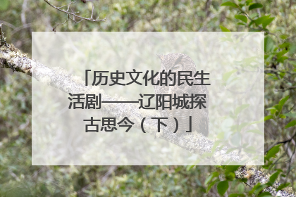 历史文化的民生活剧——辽阳城探古思今（下）