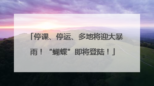 停课、停运、多地将迎大暴雨！“蝴蝶”即将登陆！