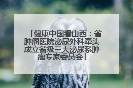 健康中国看山西：省肿瘤医院泌尿外科牵头成立省级三大泌尿系肿瘤专家委员会