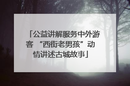 公益讲解服务中外游客 “西街老男孩”动情讲述古城故事
