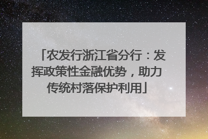 农发行浙江省分行：发挥政策性金融优势，助力传统村落保护利用