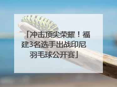 冲击顶尖荣耀！福建3名选手出战印尼羽毛球公开赛