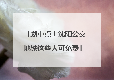 划重点！沈阳公交地铁这些人可免费