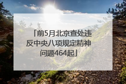 前5月北京查处违反中央八项规定精神问题464起