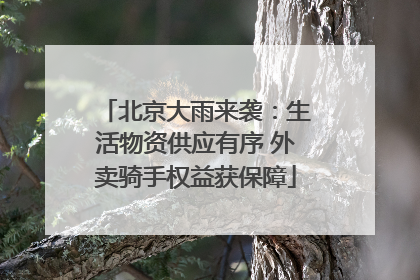 北京大雨来袭：生活物资供应有序 外卖骑手权益获保障