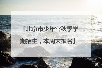 北京市少年宫秋季学期招生，本周末报名